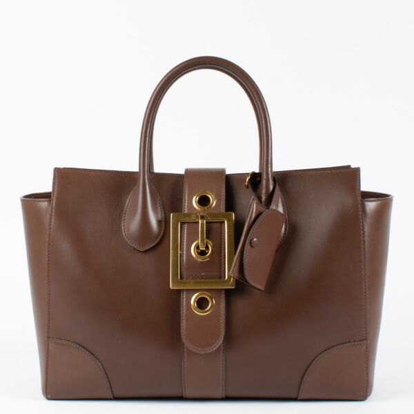 Gucci Brown Buckle Tote Bag