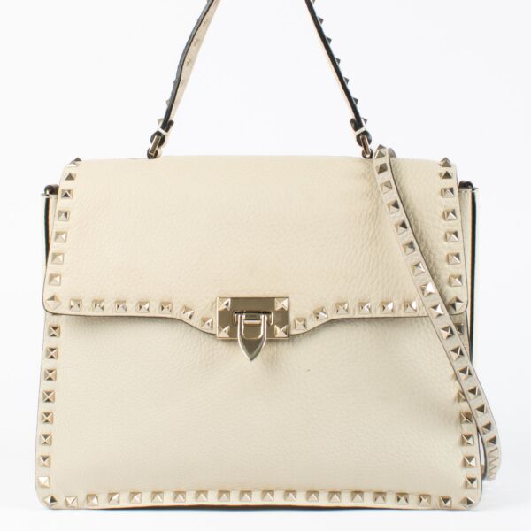 Valentino Garavani Beige Rockstud Bag