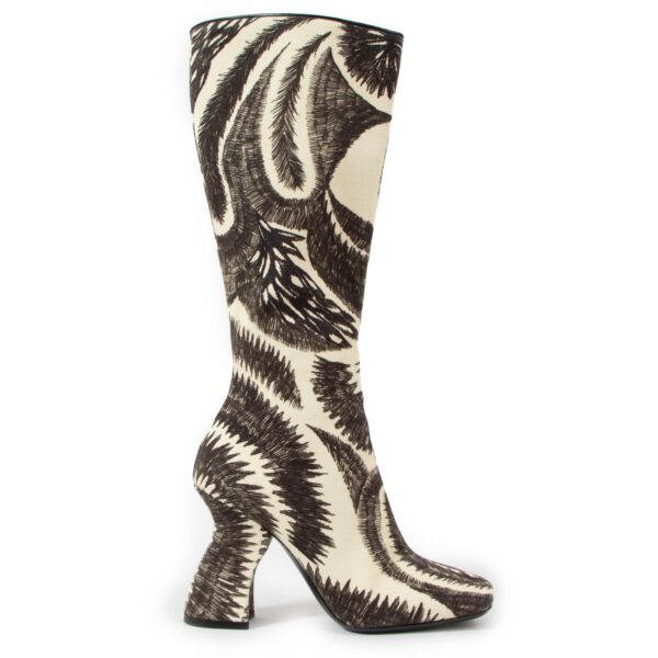 Dries Van Noten Printed Canvas Boots - Size 38