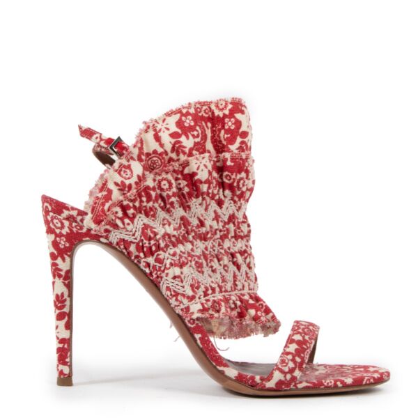 Tabitha Simmons Flouncy Ruched Fabric Sandals