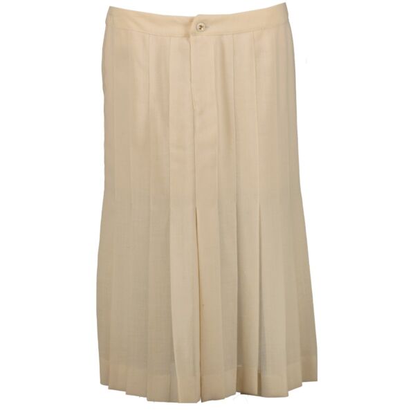 Chanel Beige Pleated Skirt