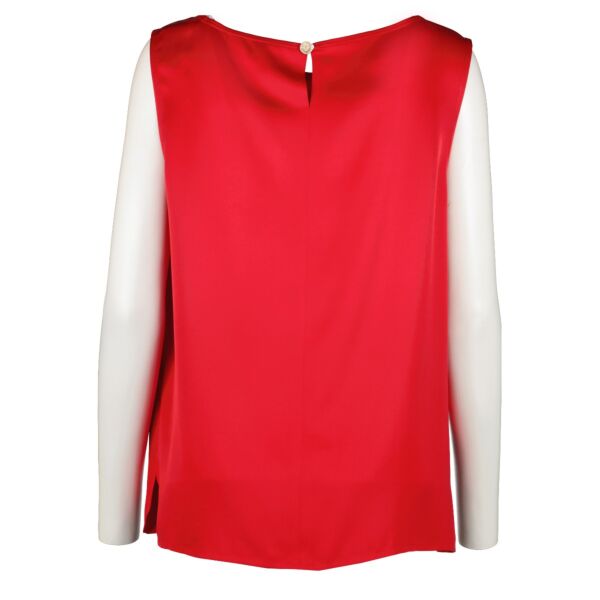 Chanel 09A Red Silk Satin Top