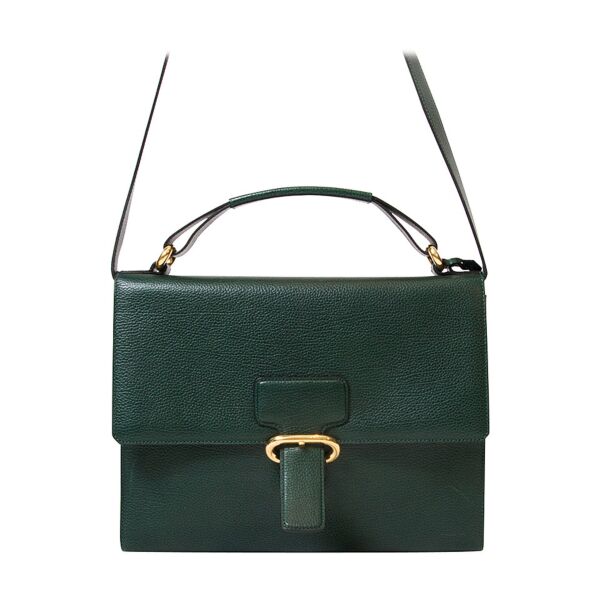 Delvaux Green Top Handle Shoulder Bag Briefcase