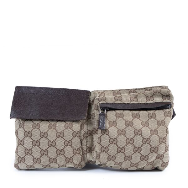 Authentic secondhand Gucci Monogram Beige Belt Bag fashion luxury vintage webshop designer bags designer brands safe secure online shopping