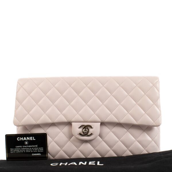 Chanel Pale Pink Quilted Clutch Bag