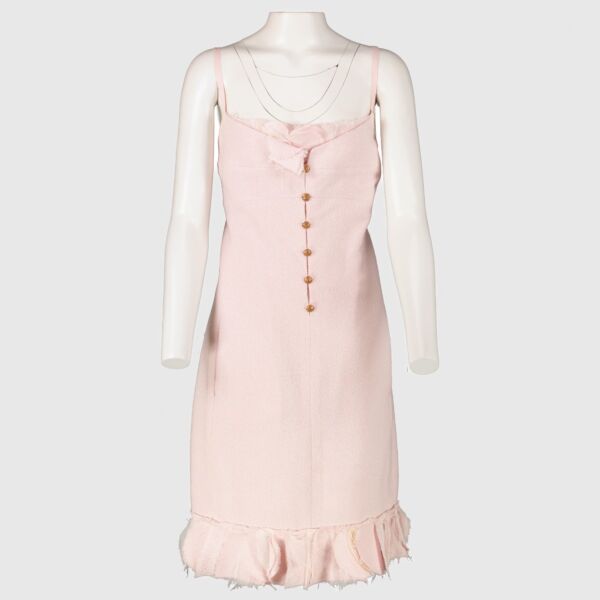 Chanel 07P Pink Tweed Dress - Size FR40