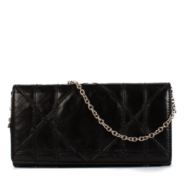 shop 100% authentic second hand Christian Dior Black Lambskin Chain Clutch on Labellov.com