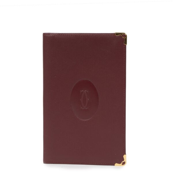 Cartier Burgundy Leather Passport Holder