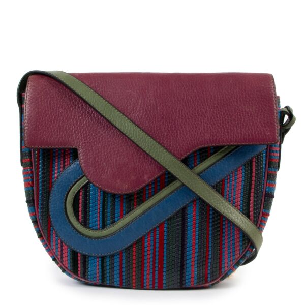 Shop authentic vintage luxury designer Delvaux Multicolour Toile De Cuir Crossbody Bag at Labellov