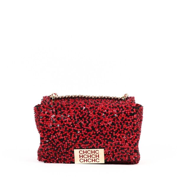 Carolina Herrera Red Sequin Shoulder Bag
