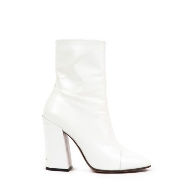 Dries Van Noten White Leather Ankle Boots - Size 38,5