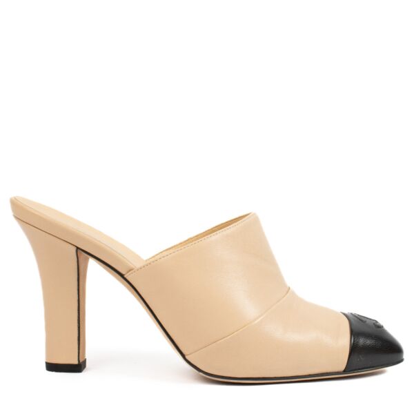Chanel Two-Tone Leather Mule Heels - size 37