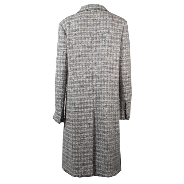 Chanel Autumn/Winter 2005 Grey Silver Tweed Bouclé Coat - Size FR40 