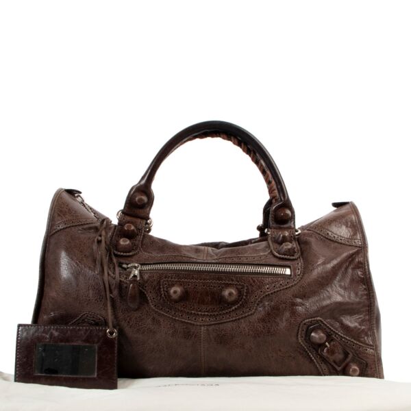 Balenciaga Brown Giant Work Shoulder Bag