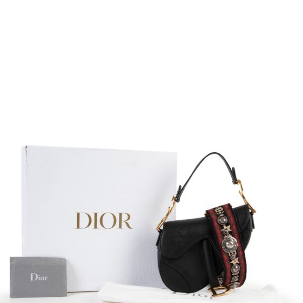 Christian Dior Black Mini Saddle Bag With Strap