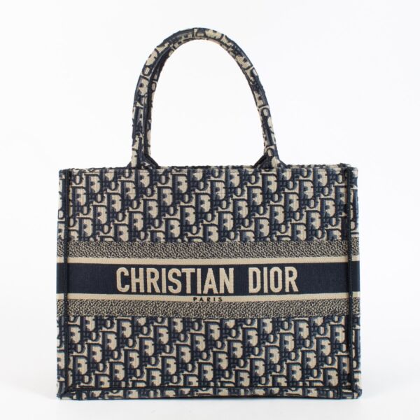 Christian Dior Blue Oblique Medium Book Tote