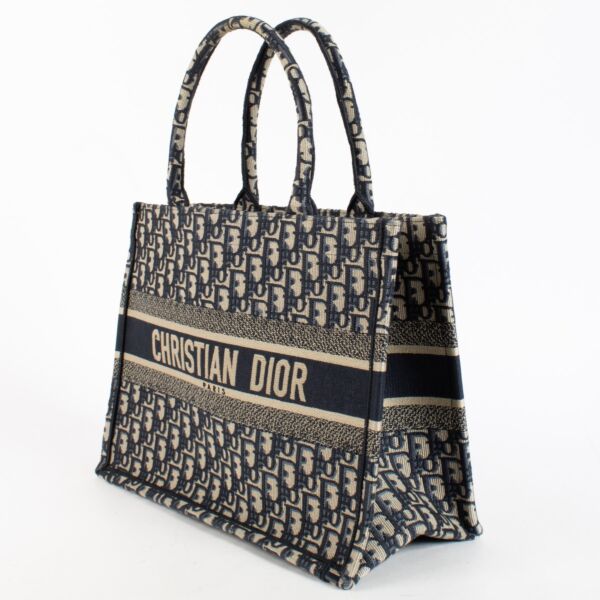 Christian Dior Blue Oblique Medium Book Tote
