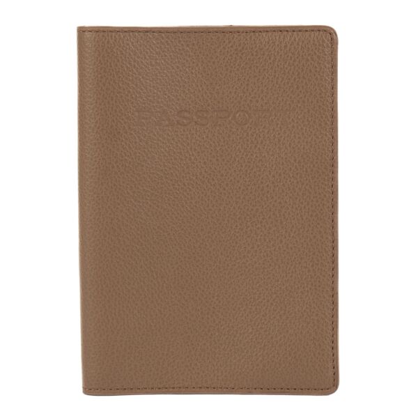 Delvaux Taupe Passport Holder