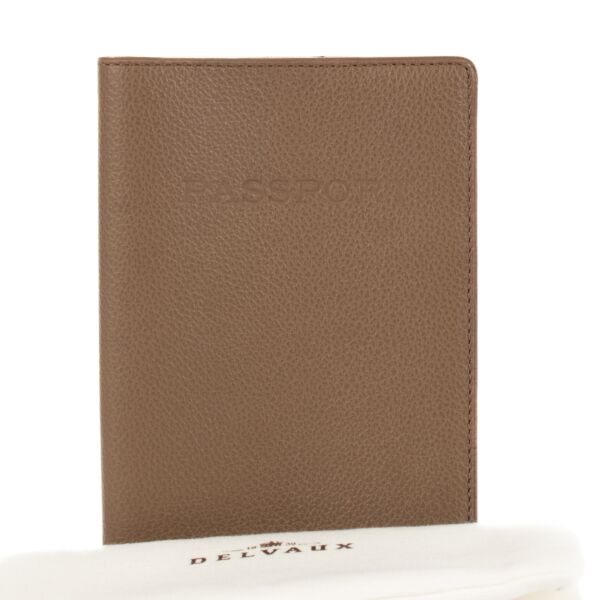 Delvaux Taupe Passport Holder