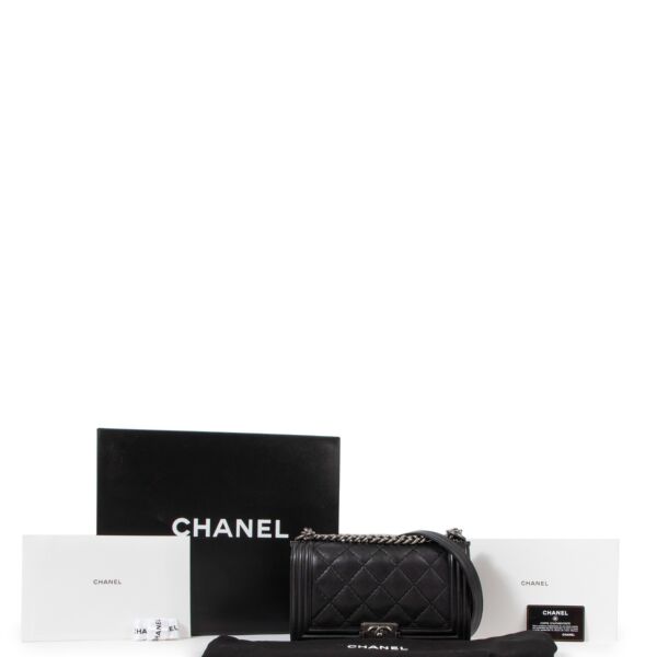 Chanel Black Double Stitch Boy Chanel Bag