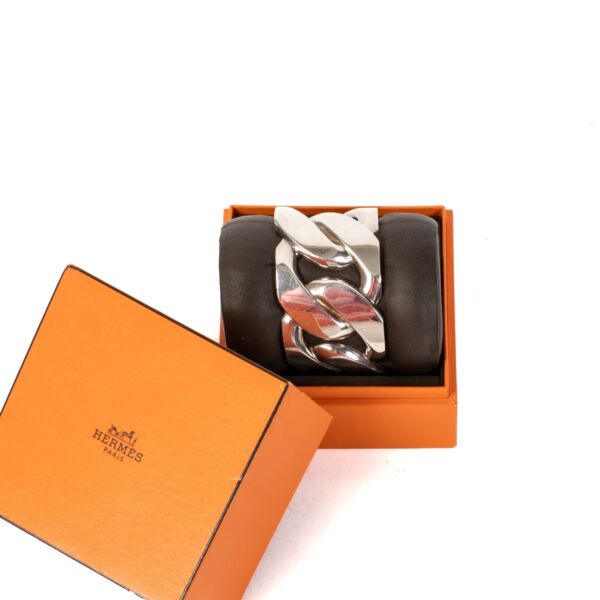 Hermès Sterling Silver Capture Cuff Bracelet - Size LG