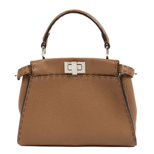 shop 100% authentic second hand Fendi Tan Leather Mini Peekaboo Bag on Labellov.com