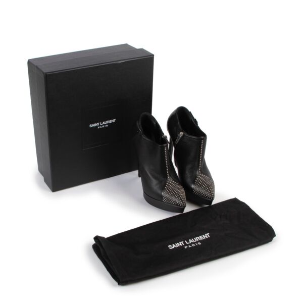 Saint Laurent Black Leather Heels - Size 36