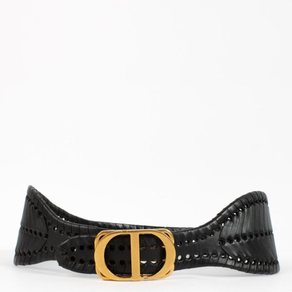 Dior Black Braided 30 Montaigne Wide Belt