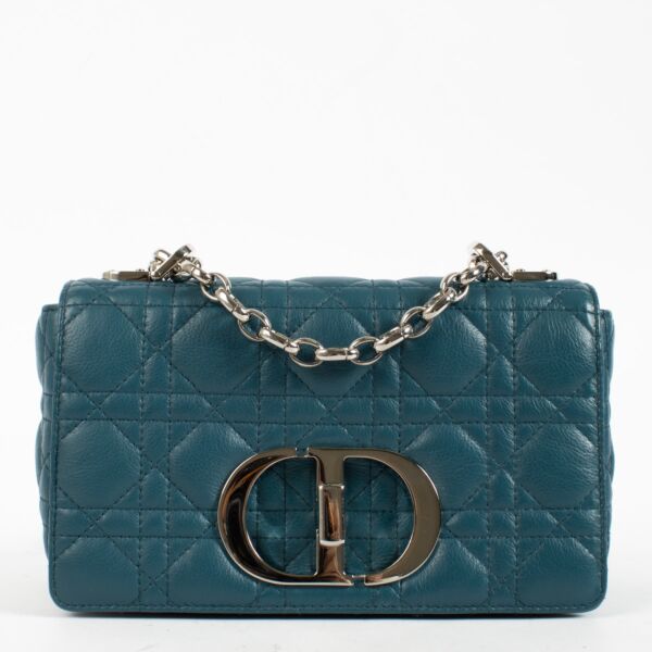 Authentic Second Hand Christian Dior Small Blue Caro Bag on Labellov.com