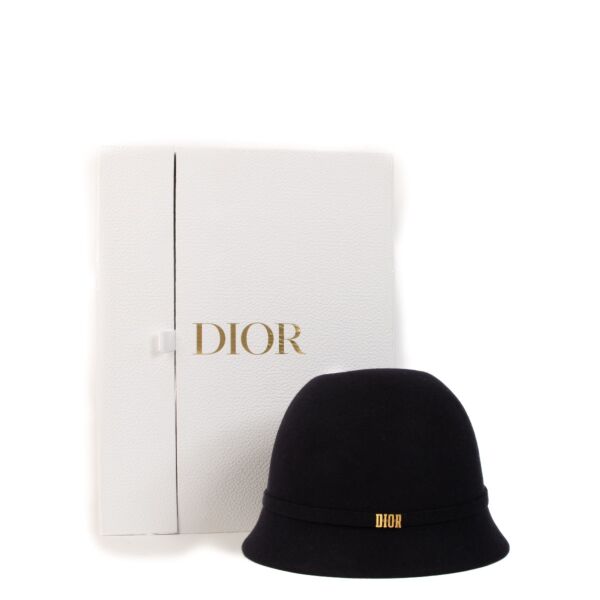 Christian Dior Black D-Tuplipe Cloche Hat - Size 56