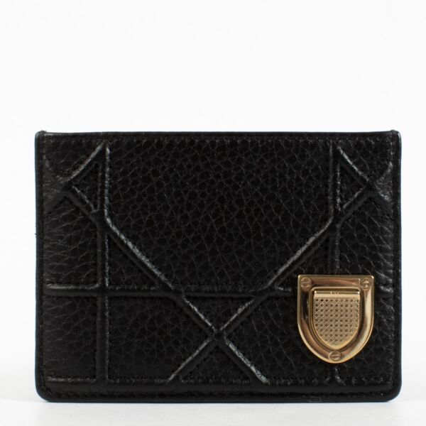Authentic Second Hand Christian Dior Black Diorama Card Holder on Labellov.com