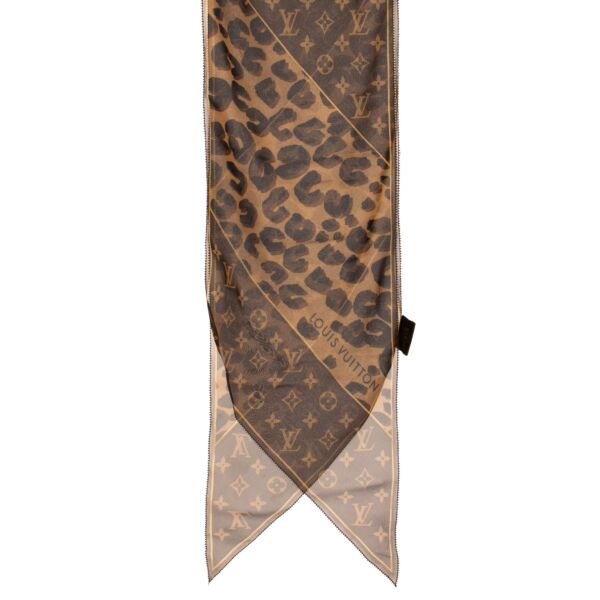 Louis Vuitton Monogram Leopard Print Chiffon Scarf