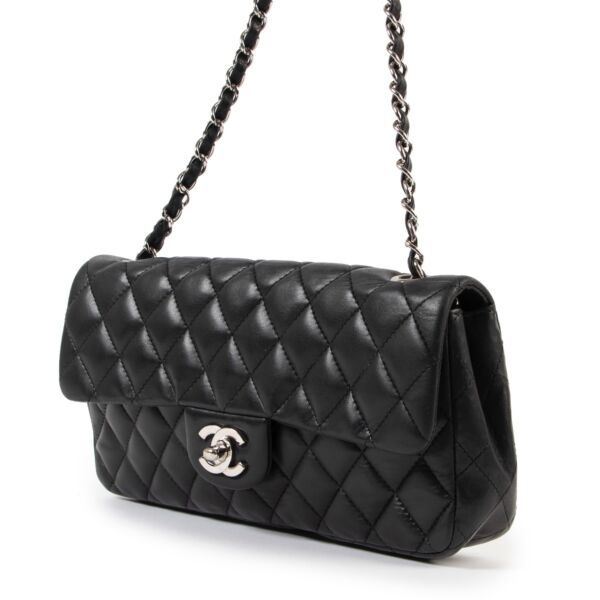 Chanel Black East West Flap Shoulder Bag