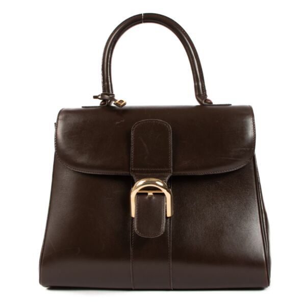 Buy an authentic Delvaux 1970s Brillant MM Brown Vintage Box Calf on LabelLov.com
