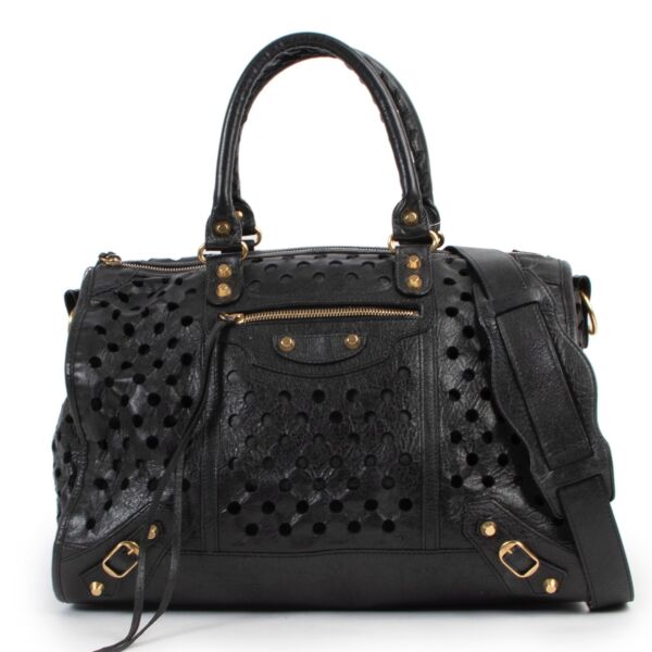 Balenciaga Perforated Polka Dots Kraft Bag