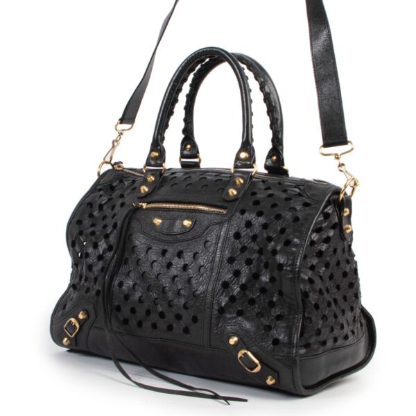 Balenciaga Perforated Polka Dots Kraft Bag