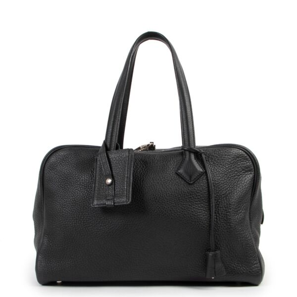 Hermès Black Fourre-Tout Victoria II 35 Leather Shoulder Bag