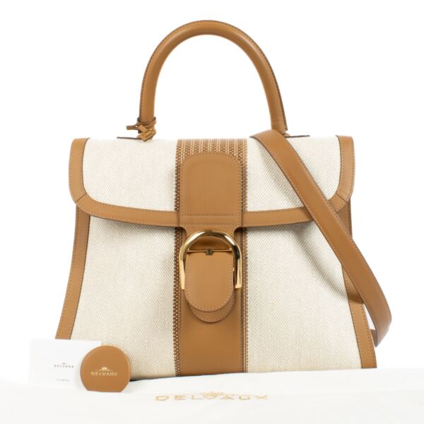 Delvaux Ivory/Vegetal Toile Sangle Brillant GM
