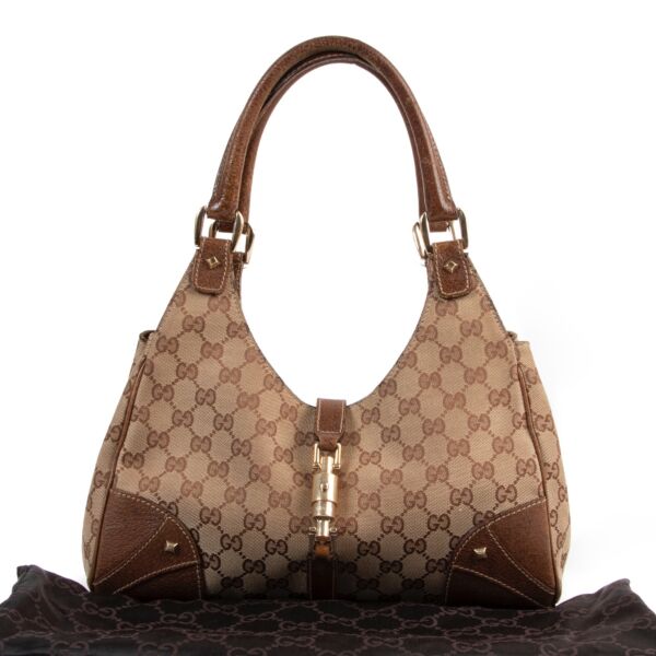 Gucci Monogram Canvas Bardot Shoulder Bag