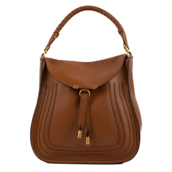 Shop 100% authentic Chloé Brown Leather Marcie Hobo Bag at Labellov.com.