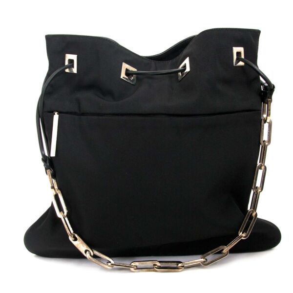 gucci black fabric metal chain shopper now for sale at labellov vintage fashion webshop belgium