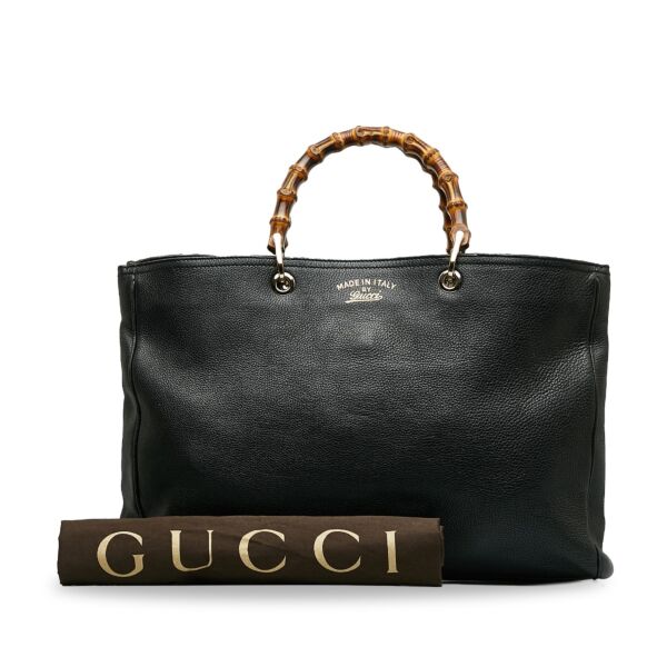 Gucci Black Large Bamboo Top Handle Bag