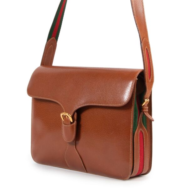 Gucci Cognac Vintage Web Crossbody
