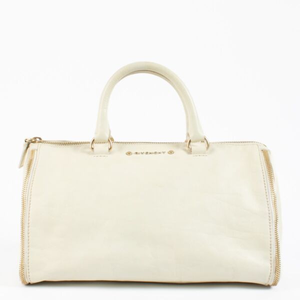 Givenchy Cream Leather Boston Bag