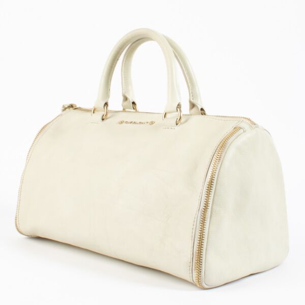 Givenchy Cream Leather Boston Bag