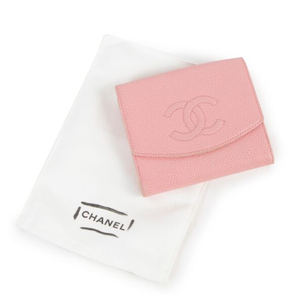 Chanel Pink Caviar Leather Timeless CC Wallet 