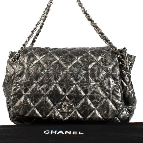 Chanel Printed Quilted Nylon Accordion Flap Bag