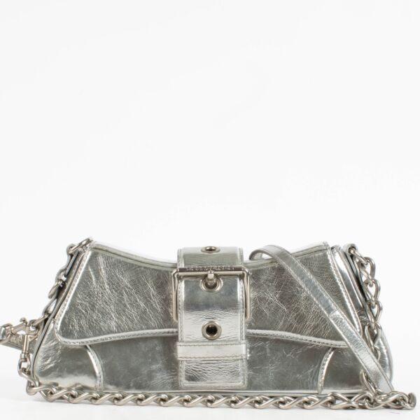 Balenciaga Mirror Silver Leather Lindsay Small Bag