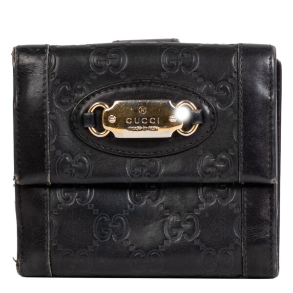 koop tweedehands Gucci Black Monogram Wallet 