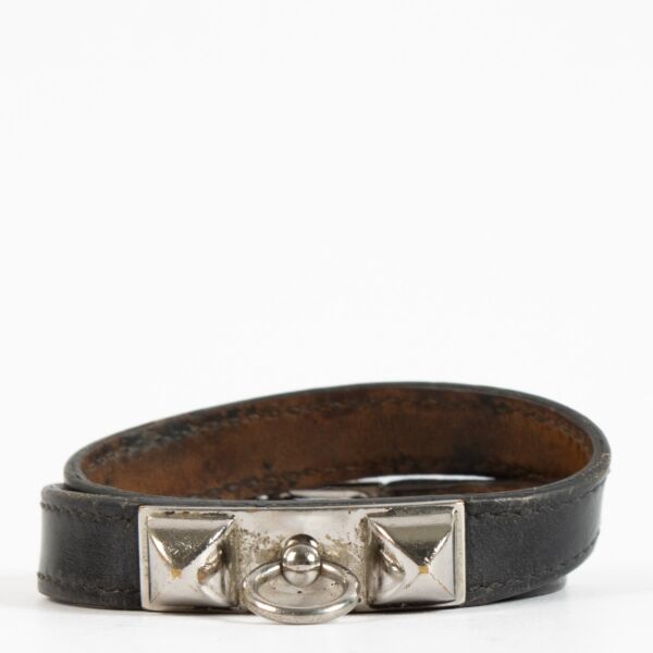 Shop 100% authentic second hand Hermès Black Rivale Double Tour Bracelet on Labellov.com
